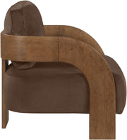 Cedra Velvet Performance Fabric Upholstered Chair in Brown - 33055Brown