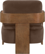 Cedra Velvet Performance Fabric Upholstered Chair in Brown - 33055Brown