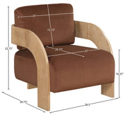 Cedra Velvet Performance Fabric Upholstered Chair in Cognac - 33054Cognac