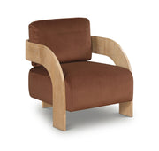 Cedra Velvet Performance Fabric Upholstered Chair in Cognac - 33054Cognac