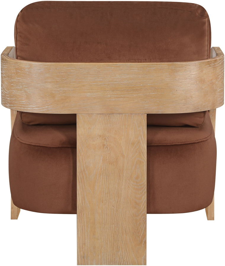 Cedra Velvet Performance Fabric Upholstered Chair in Cognac - 33054Cognac