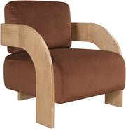 Cedra Velvet Performance Fabric Upholstered Chair in Cognac - 33054Cognac
