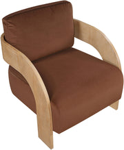 Cedra Velvet Performance Fabric Upholstered Chair in Cognac - 33054Cognac