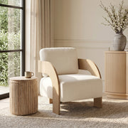 Cedra Velvet Performance Fabric Upholstered Chair in Cream - 33054Cream