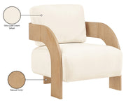 Cedra Velvet Performance Fabric Upholstered Chair in Cream - 33054Cream