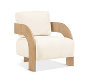 Cedra Velvet Performance Fabric Upholstered Chair in Cream - 33054Cream