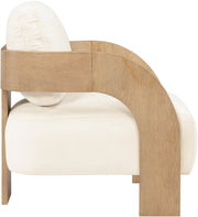 Cedra Velvet Performance Fabric Upholstered Chair in Cream - 33054Cream