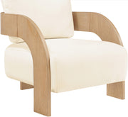 Cedra Velvet Performance Fabric Upholstered Chair in Cream - 33054Cream