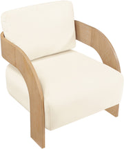 Cedra Velvet Performance Fabric Upholstered Chair in Cream - 33054Cream