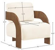 Cedra Velvet Performance Fabric Upholstered Chair in Cream - 33055Cream