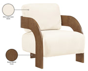 Cedra Velvet Performance Fabric Upholstered Chair in Cream - 33055Cream