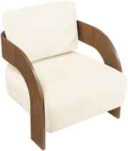 Cedra Velvet Performance Fabric Upholstered Chair in Cream - 33055Cream