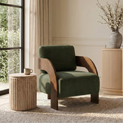 Cedra Velvet Performance Fabric Upholstered Chair in Green - 33055Green