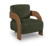 Cedra Velvet Performance Fabric Upholstered Chair in Green - 33055Green