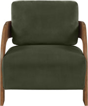 Cedra Velvet Performance Fabric Upholstered Chair in Green - 33055Green