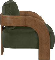 Cedra Velvet Performance Fabric Upholstered Chair in Green - 33055Green
