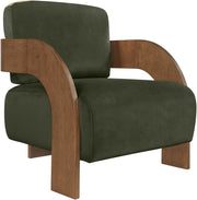 Cedra Velvet Performance Fabric Upholstered Chair in Green - 33055Green