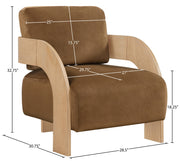 Cedra Velvet Performance Fabric Upholstered Chair in Saddle - 33054Saddle