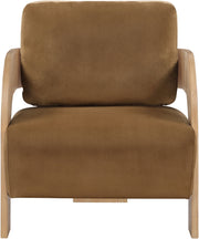 Cedra Velvet Performance Fabric Upholstered Chair in Saddle - 33054Saddle