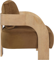 Cedra Velvet Performance Fabric Upholstered Chair in Saddle - 33054Saddle