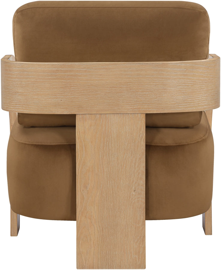 Cedra Velvet Performance Fabric Upholstered Chair in Saddle - 33054Saddle