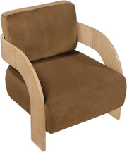 Cedra Velvet Performance Fabric Upholstered Chair in Saddle - 33054Saddle