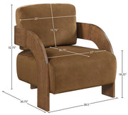 Cedra Velvet Performance Fabric Upholstered Chair in Saddle - 33055Saddle