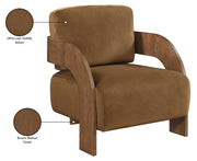 Cedra Velvet Performance Fabric Upholstered Chair in Saddle - 33055Saddle