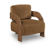 Cedra Velvet Performance Fabric Upholstered Chair in Saddle - 33055Saddle