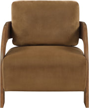 Cedra Velvet Performance Fabric Upholstered Chair in Saddle - 33055Saddle