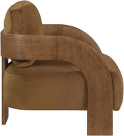 Cedra Velvet Performance Fabric Upholstered Chair in Saddle - 33055Saddle