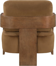 Cedra Velvet Performance Fabric Upholstered Chair in Saddle - 33055Saddle
