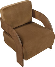 Cedra Velvet Performance Fabric Upholstered Chair in Saddle - 33055Saddle