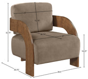 Cedra Velvet Performance Fabric Upholstered Chair in Taupe - 33055Taupe
