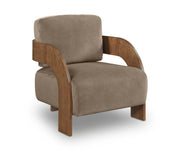 Cedra Velvet Performance Fabric Upholstered Chair in Taupe - 33055Taupe