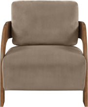 Cedra Velvet Performance Fabric Upholstered Chair in Taupe - 33055Taupe