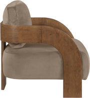 Cedra Velvet Performance Fabric Upholstered Chair in Taupe - 33055Taupe