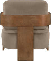 Cedra Velvet Performance Fabric Upholstered Chair in Taupe - 33055Taupe