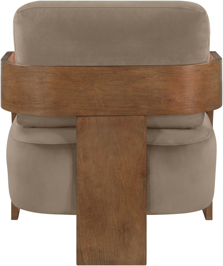 Cedra Velvet Performance Fabric Upholstered Chair in Taupe - 33055Taupe