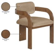 Cedra Velvet Performance Fabric Upholstered Dining Chair in Beige, Set of 2 - 33051Beige-C