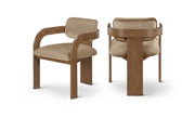 Cedra Velvet Performance Fabric Upholstered Dining Chair in Beige, Set of 2 - 33051Beige-C