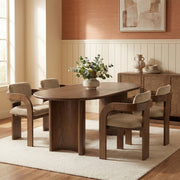 Cedra Velvet Performance Fabric Upholstered Dining Chair in Beige, Set of 2 - 33051Beige-C