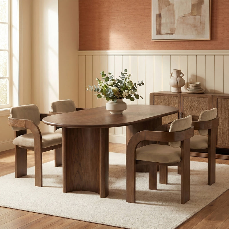 Cedra Velvet Performance Fabric Upholstered Dining Chair in Beige, Set of 2 - 33051Beige-C