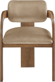 Cedra Velvet Performance Fabric Upholstered Dining Chair in Beige, Set of 2 - 33051Beige-C
