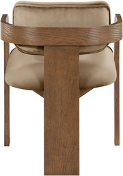 Cedra Velvet Performance Fabric Upholstered Dining Chair in Beige, Set of 2 - 33051Beige-C
