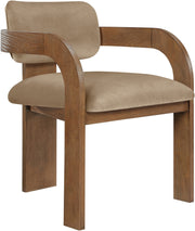 Cedra Velvet Performance Fabric Upholstered Dining Chair in Beige, Set of 2 - 33051Beige-C