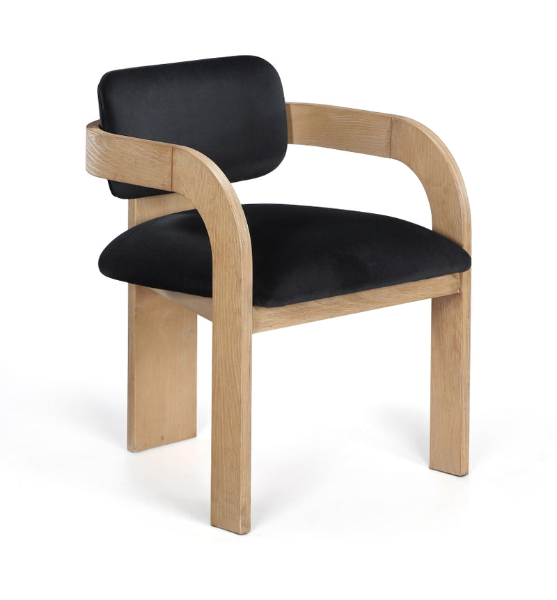 Cedra Velvet Performance Fabric Upholstered Dining Chair in Black, Set of 2 - 33050Black-C