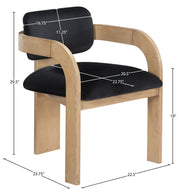 Cedra Velvet Performance Fabric Upholstered Dining Chair in Black, Set of 2 - 33050Black-C