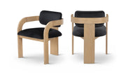 Cedra Velvet Performance Fabric Upholstered Dining Chair in Black, Set of 2 - 33050Black-C