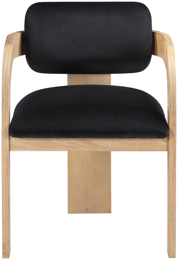 Cedra Velvet Performance Fabric Upholstered Dining Chair in Black, Set of 2 - 33050Black-C
